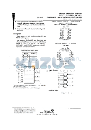 SN54S37W datasheet - QUADRUPLE 2-INPUT POSITIVE-NAND BUFFERS