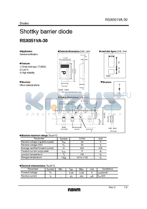 RSX051VA-30 datasheet - Shottky barrier diode