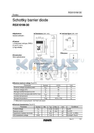 RSX101M-30_1 datasheet - Schottky barrier diode