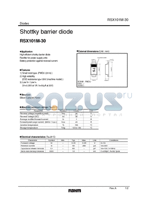 RSX101M-30 datasheet - Shottky barrier diode