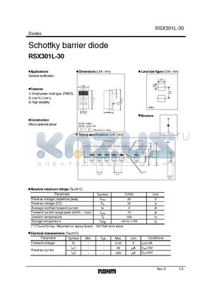 RSX301L-30_1 datasheet - Schottky barrier diode