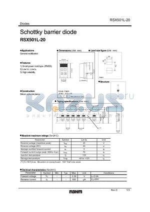 RSX501L-20_1 datasheet - Schottky barrier diode