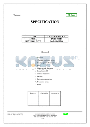 TWH104-H datasheet - CHIP LED DEVICE