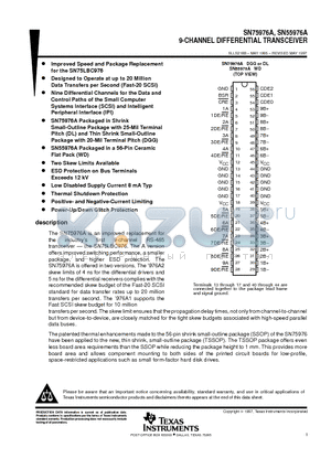 SN55976A datasheet - 9-CHANNEL DIFFERENTIAL TRANSCEIVER