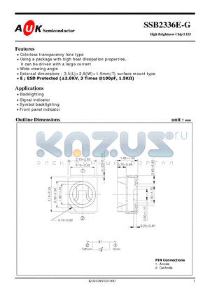 SSB2336E-G datasheet - High Brightness Chip LED