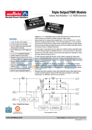 TWR-3.3/4-12/300-D48N-C datasheet - Isolated, High Reliability