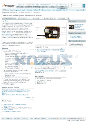 TWR-ZGWIFI datasheet - Tower System 802.11b Wi-Fi Module