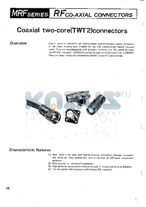 TWT2-P-602 datasheet - Coaxial two-core(TWT2) Connectors