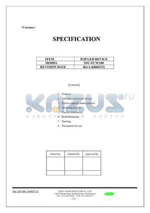 SSC-FCW100 datasheet - TOP LED DEVICE