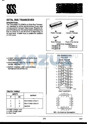 T74LS245XX datasheet - Octal bus transceiver
