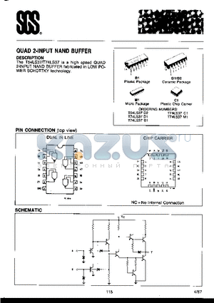 T74LS37 datasheet - Quad 2-input nand buffer