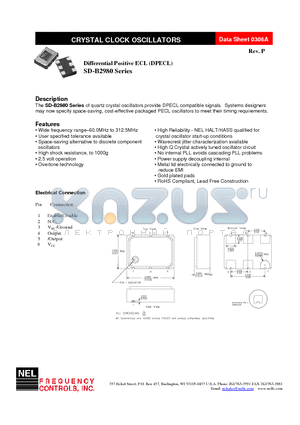SD-A2987-FREQ datasheet - CRYSTAL CLOCK OSCILLATORS