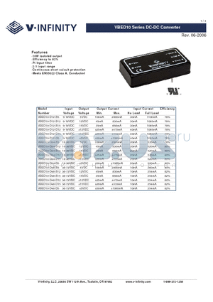 VBED10-D24-D15 datasheet - DC-DC Converter