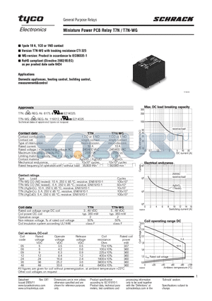 T7N datasheet - Miniature Power PCB Relay