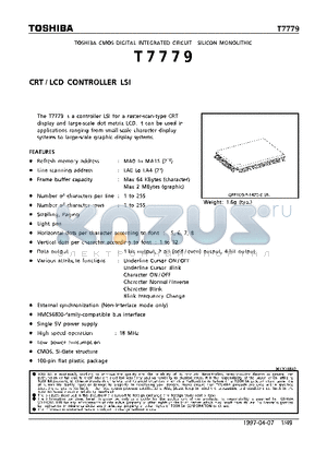 T7779 datasheet - CRT/LCD CONTROLLER LSI