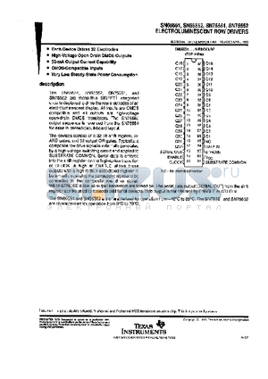 SN65552 datasheet - ELECTROLUMINESCENT ROW DRIVERS