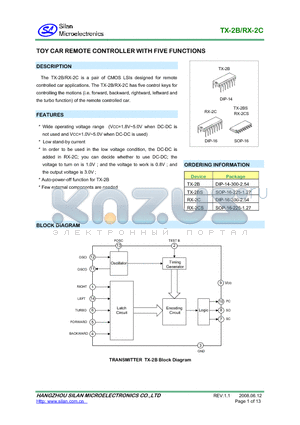 TX-2BS datasheet - TOY CAR REMOTE CONTROLLER WITH FIVE FUNCTIONS