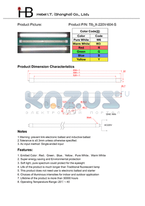 T8-X-220V-604-S datasheet - LED