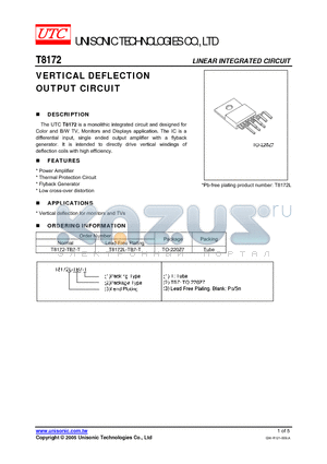 T8172 datasheet - VERTICAL DEFLECTION OUTPUT CIRCUIT