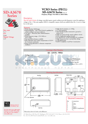 SD-A3670 datasheet - Frequency Range: 70.0 MHz to 200.0 MHz