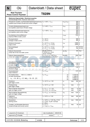 T828N datasheet - Phase Control Thyristor