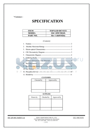 SSC-MWT824X datasheet - TOP LED DEVICE