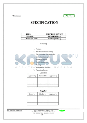 SSC-THBFR411 datasheet - CHIP LED DEVICE