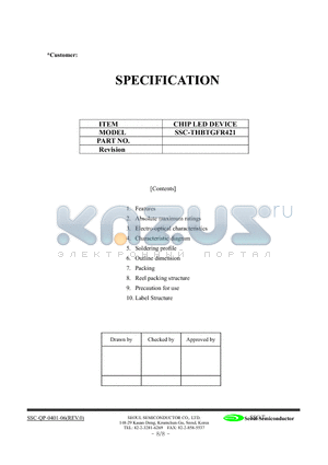 SSC-THBTGFR421 datasheet - CHIP LED DEVICE