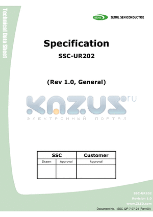 SSC-UR202 datasheet - Surface-mounted and leadless chip LED device