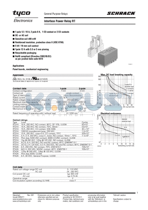 RT114024 datasheet - Interface Power Relay RT