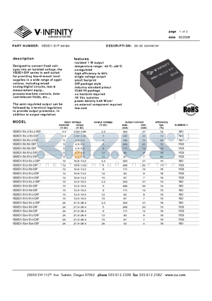 VBSD1-DIP datasheet - dc-dc converter