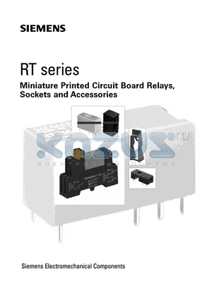 RT134024 datasheet - Miniature Printed Circuit Board Relays, Sockets and Accessories