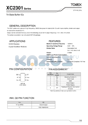 XC2301 datasheet - Tri-State Buffer ICs