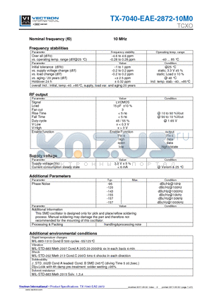 TX-7040-EAE-2872-10M0 datasheet - TCXO