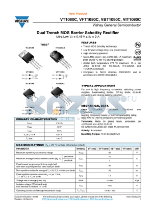 VBT1080C-E3/4W datasheet - Dual Trench MOS Barrier Schottky Rectifier