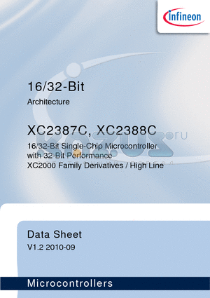 XC2387C datasheet - 16/32-Bit Single-Chip Microcontroller with 32-Bit Performance