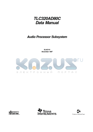 TLC320AD80 datasheet - Audio Processor Subsystem