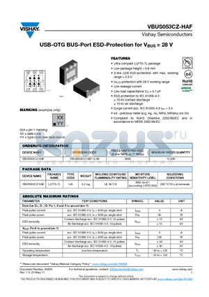 VBUS053CZ-HAF datasheet - USB-OTG BUS-Port ESD-Protection for VBUS = 28 V