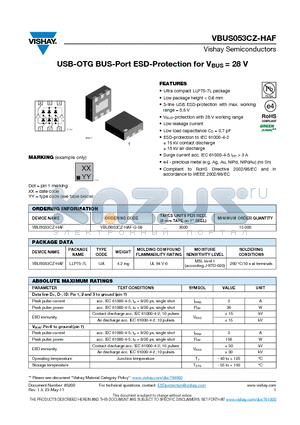 VBUS053CZ-HAF-G-08 datasheet - USB-OTG BUS-Port ESD-Protection for VBUS = 28 V