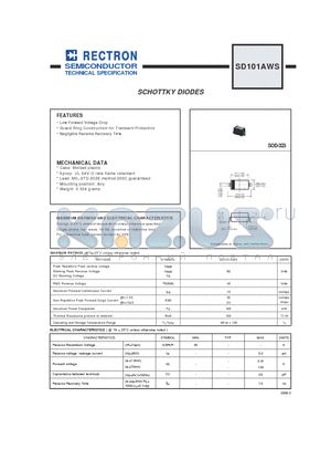 SD101AWS datasheet - SCHOTTKY DIODES