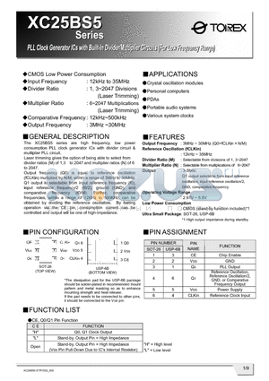 XC25BS5007DX datasheet - CMOS Low Power Consumption