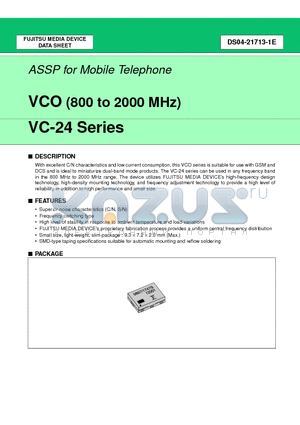 VC-2R8A24-0897S datasheet - VCO (800 to 2000 MHz)