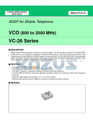 VC-2R8A26 datasheet - ASSP for Mobile Telephone