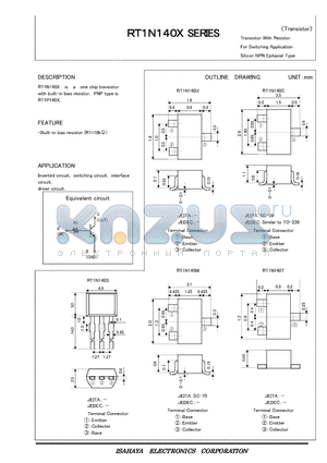 RT1N140C datasheet - Transistor With Resistor For Switching Application Silicon NPN Epitaxial Type