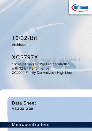 XC2797X datasheet - 16/32-Bit Single-Chip Microcontroller with 32-Bit Performance