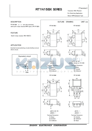 RT1N15BU datasheet - Transistor With Resistor For Switching Application Silicon NPN Epitaxial Type