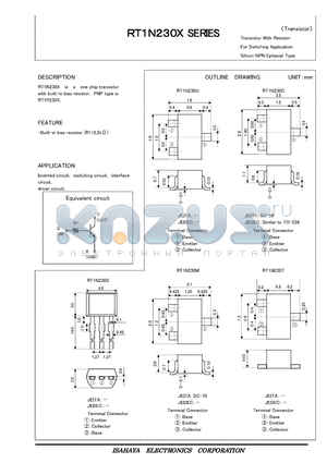 RT1N230C datasheet - Transistor With Resistor For Switching Application Silicon NPN Epitaxial Type