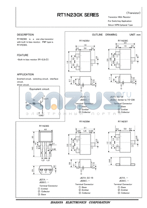 RT1N230U datasheet - Transistor With Resistor For Switching Application Silicon NPN Epitaxial Type