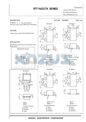 RT1N237M datasheet - Transistor With Resistor For Switching Application Silicon NPN Epitaxial Type