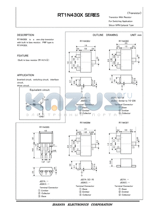 RT1N430U datasheet - Transistor With Resistor For Switching Application Silicon NPN Epitaxial Type